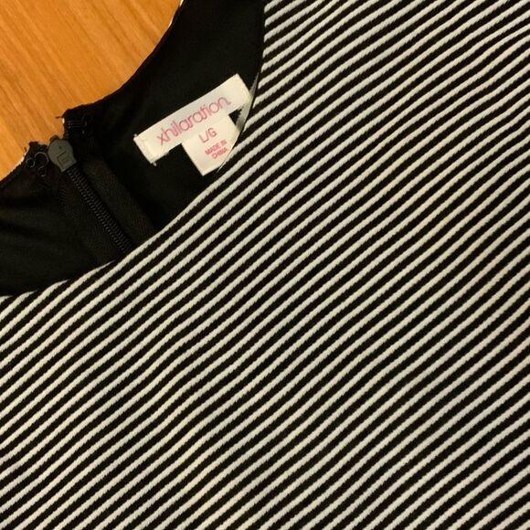 Xhilaration Black and White Striped Midi Dress - Picture 2 of 3
